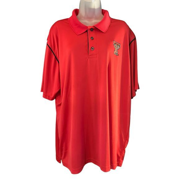 Texas Tech University Champion Polo Men Size XL Red Short Sleeve - Picture 1 of 5